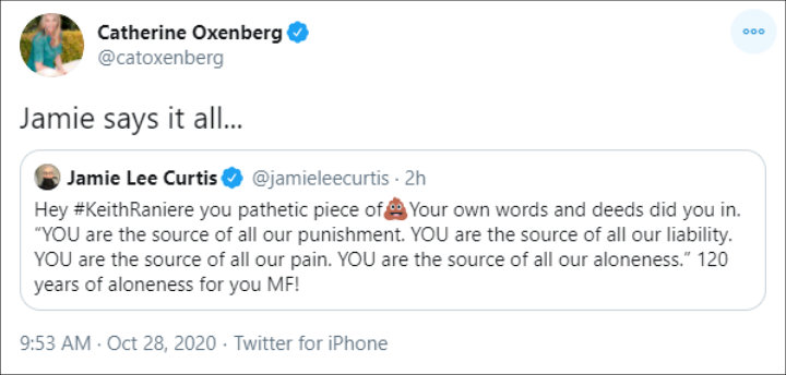 Catherine Oxenberg's Tweet