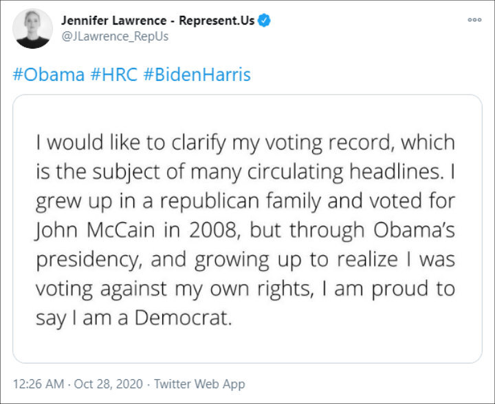 Jennifer Lawrence's Tweet