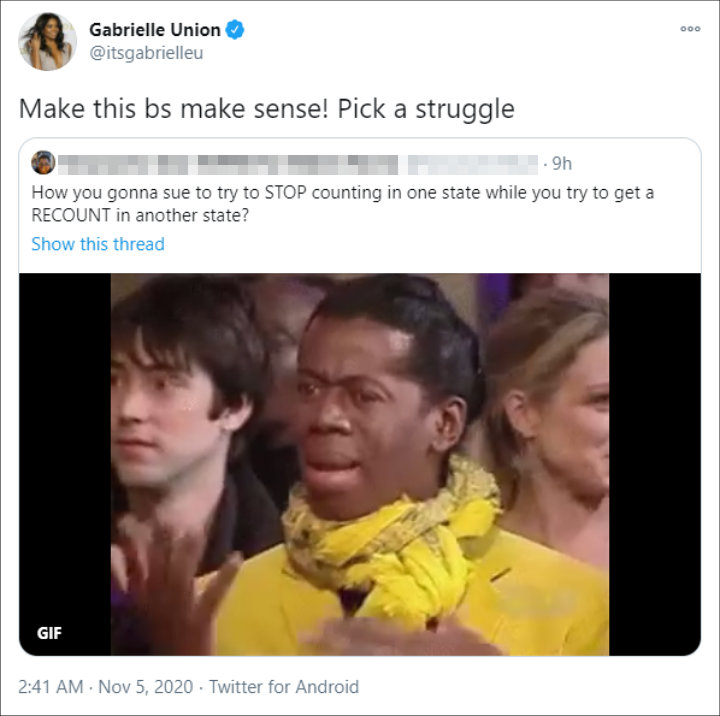 Gabrielle Union's Tweet