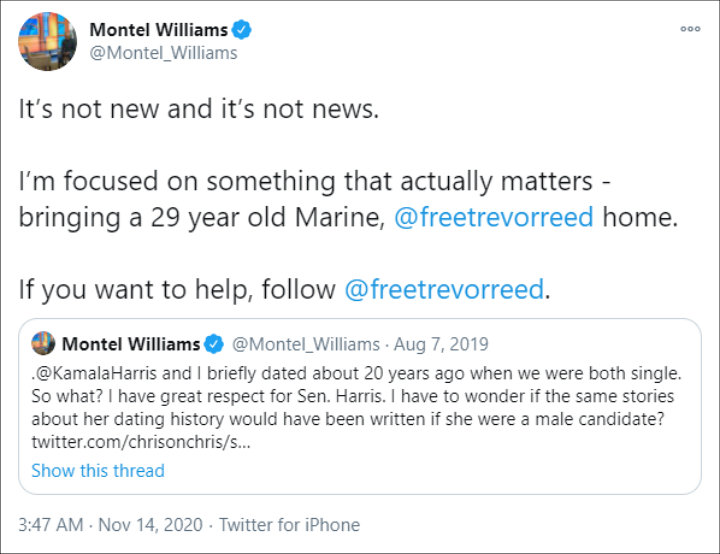 Montel Williams' Tweet