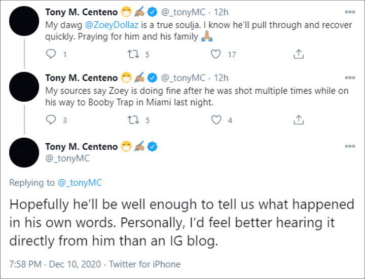 Tony M. Centeno's Tweet