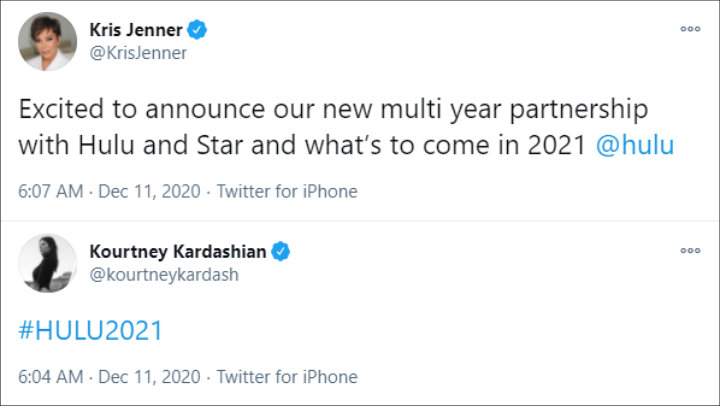 Kris Jenner and Kourtney Kardashian confirmed new deal with Hulu