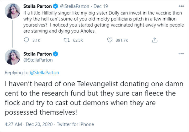 Stella Parton's Tweet