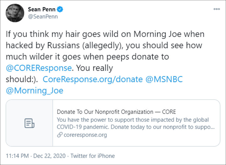 Sean Penn's Tweet