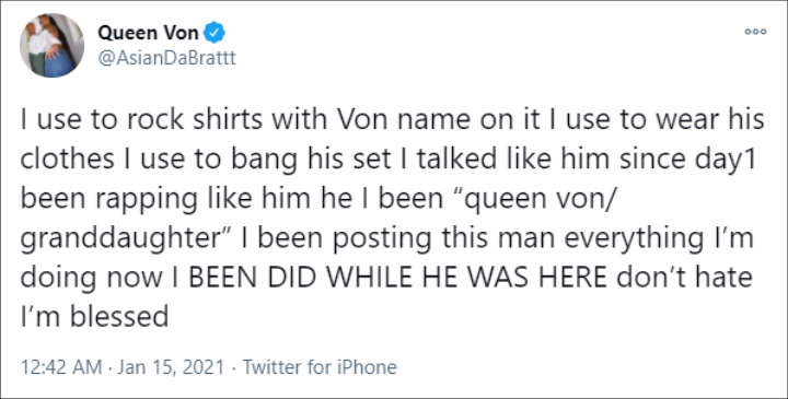 Asian Doll insisted she's Queen Von
