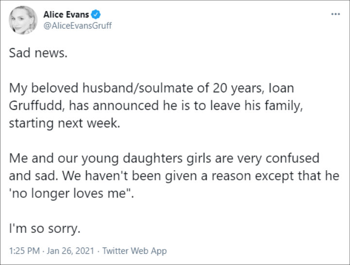 Alice Evans' Twitter Post