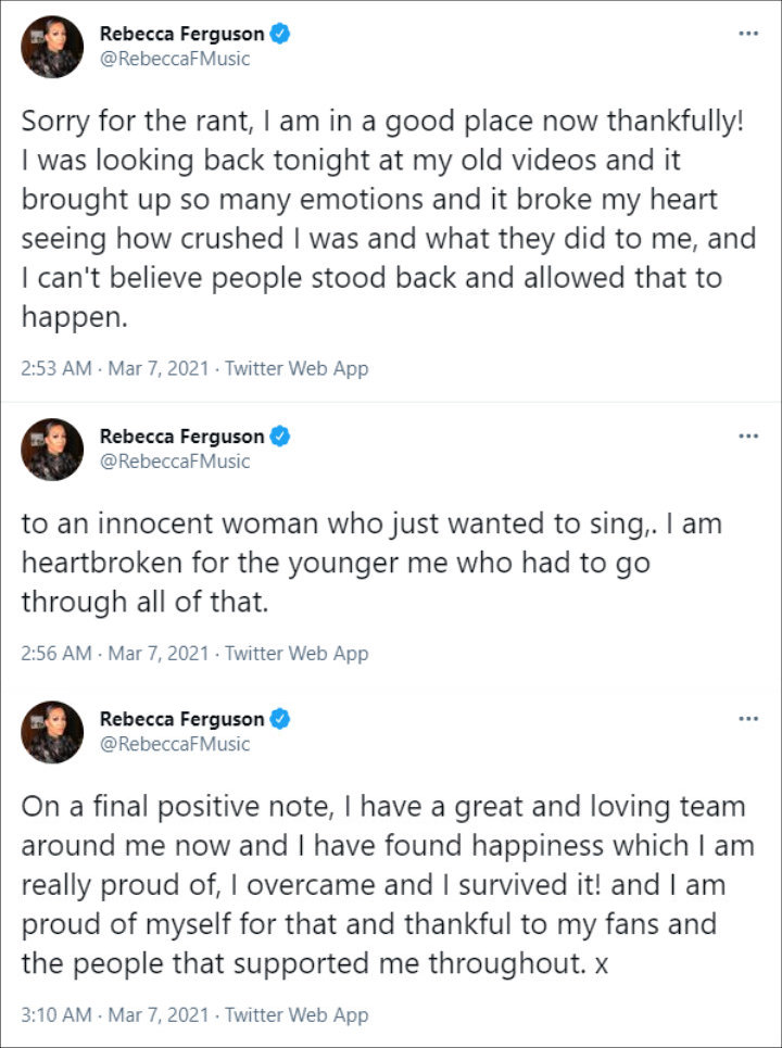 Rebecca Ferguson's Twitter Post 04