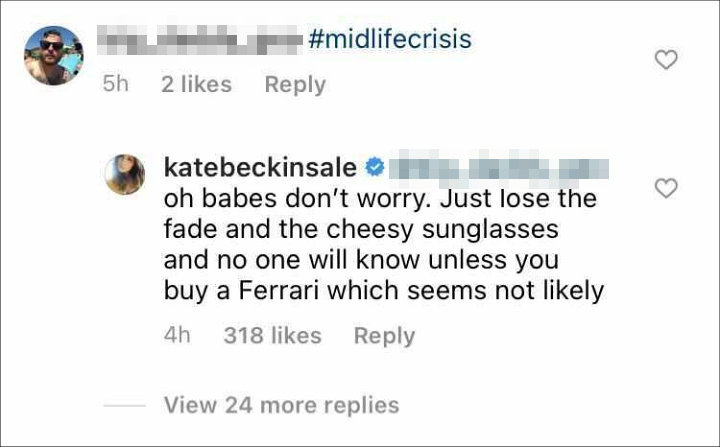 Kate Beckinsale's IG Comment
