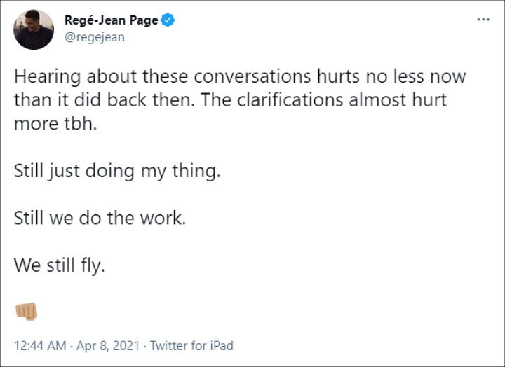 Rege-Jean Page's Tweet