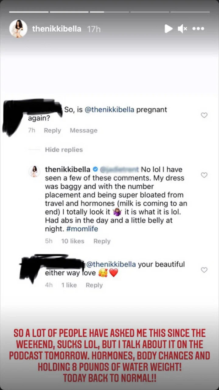 Nikki Bella shut down pregnancy rumors