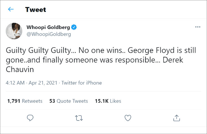 Whoopi Goldberg's Tweet