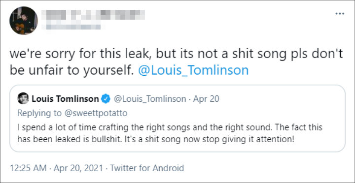 Fan's Reaction to Louis Tomlinson's Leaked Song