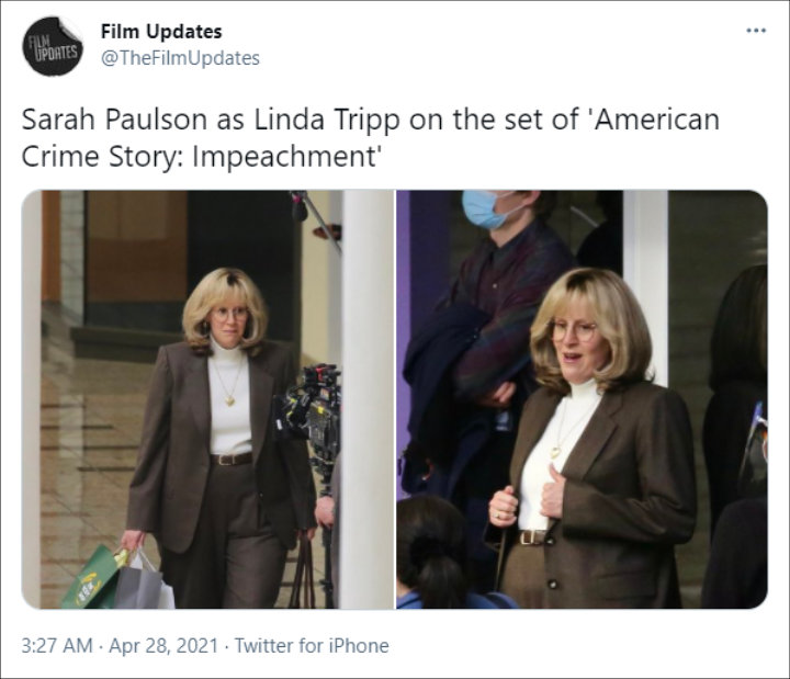Sarah Paulson as Linda Tripp on ACM: Impeachment