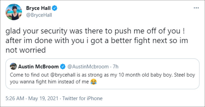 Bryce Hall Challenges Austin Mcbroom To Better Fight After Press Conference Brawl