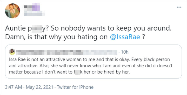 Hater's Tweet on Issa Rae's Look