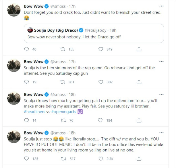 Soulja Boy And Bow Wow Continue Insulting Each Other Ahead Of Verzuz Battle