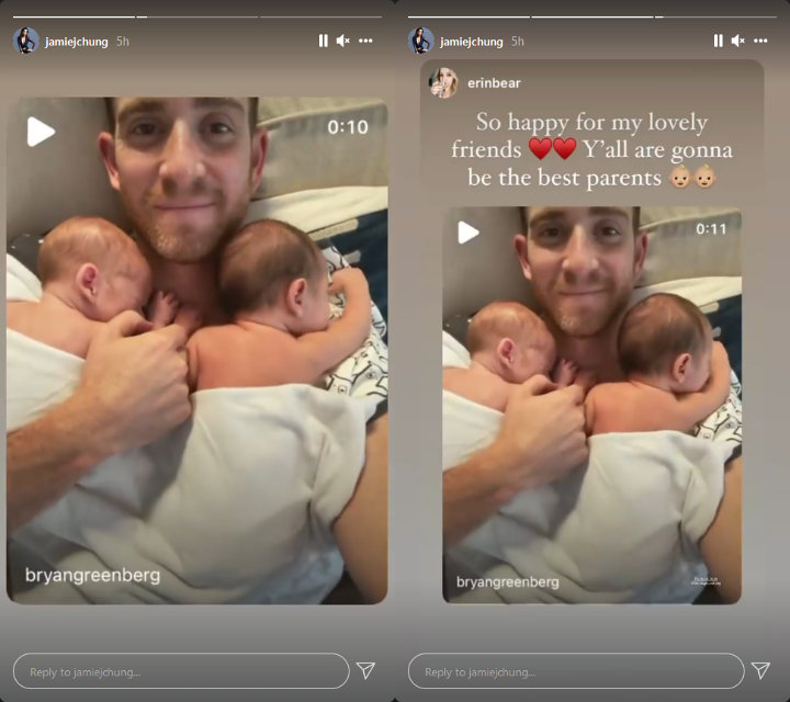 Jamie Chung and Bryan Greenberg Share Video of Newborn Twins After ...