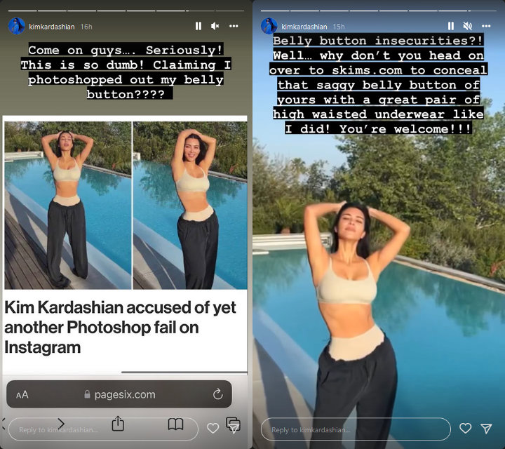 Kim Kardashian Shuts Down Dumb Accusations She Photoshopped Her Belly Button