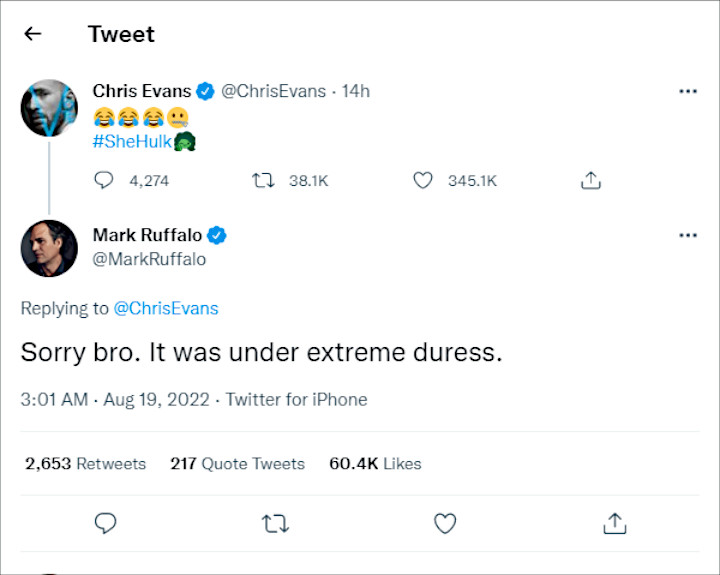 Mark Ruffalo's Tweet