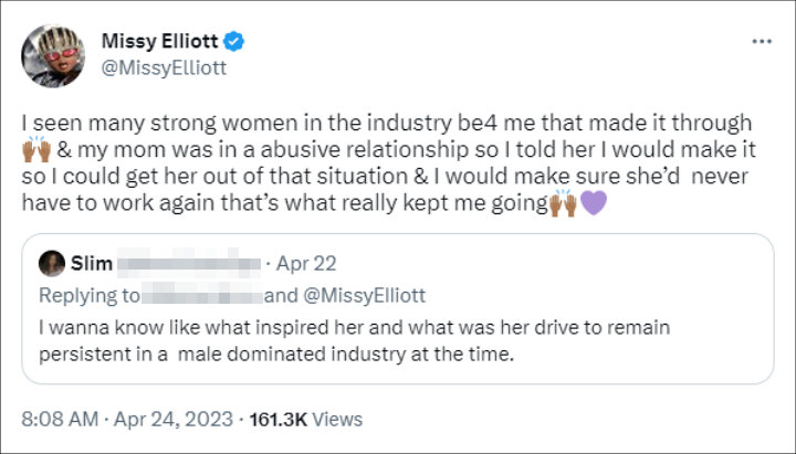 Missy Elliott's Tweet