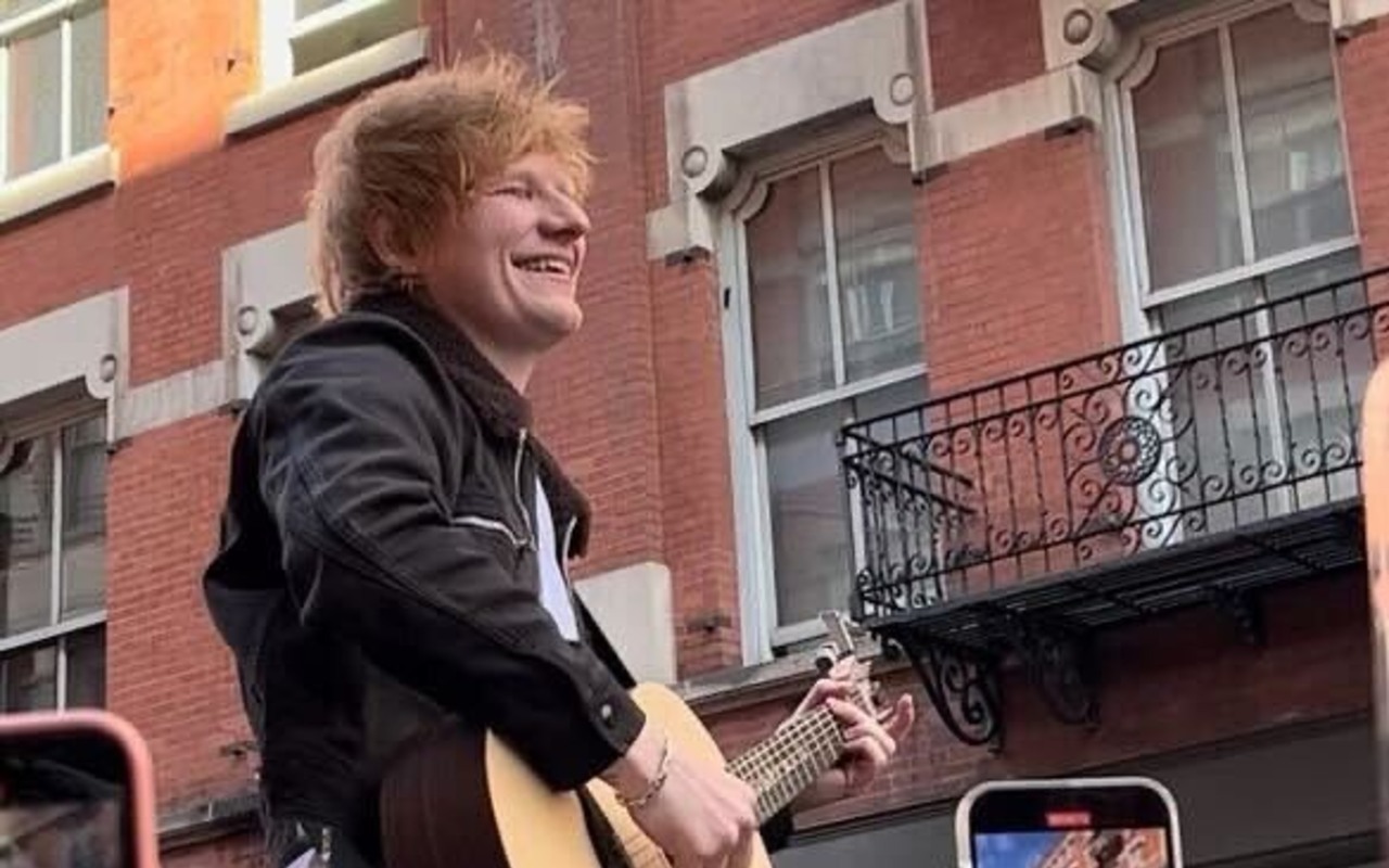 Ed Sheeran Delights Fans With Performance on Top of Car in New York