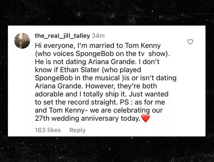 Jill Talley's IG Comment