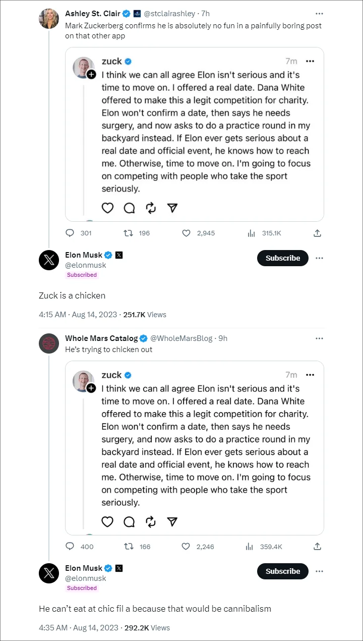 Elon Musk's twetts