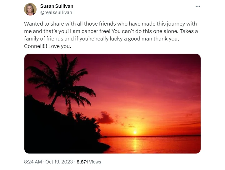 Susan Sullivan Tweet