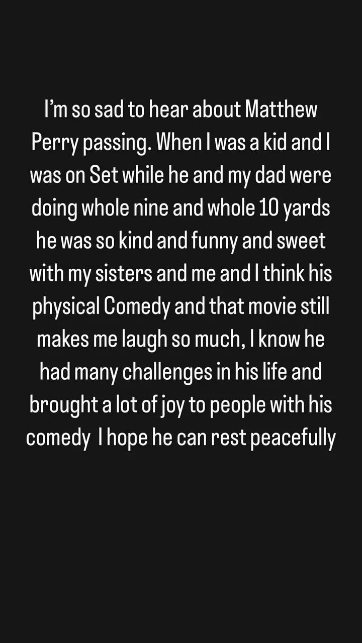 Rumer Willis shares a heartwarming story about Matthew Perry