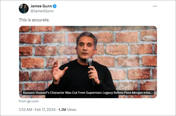 James Gunn's Threads Post #1
