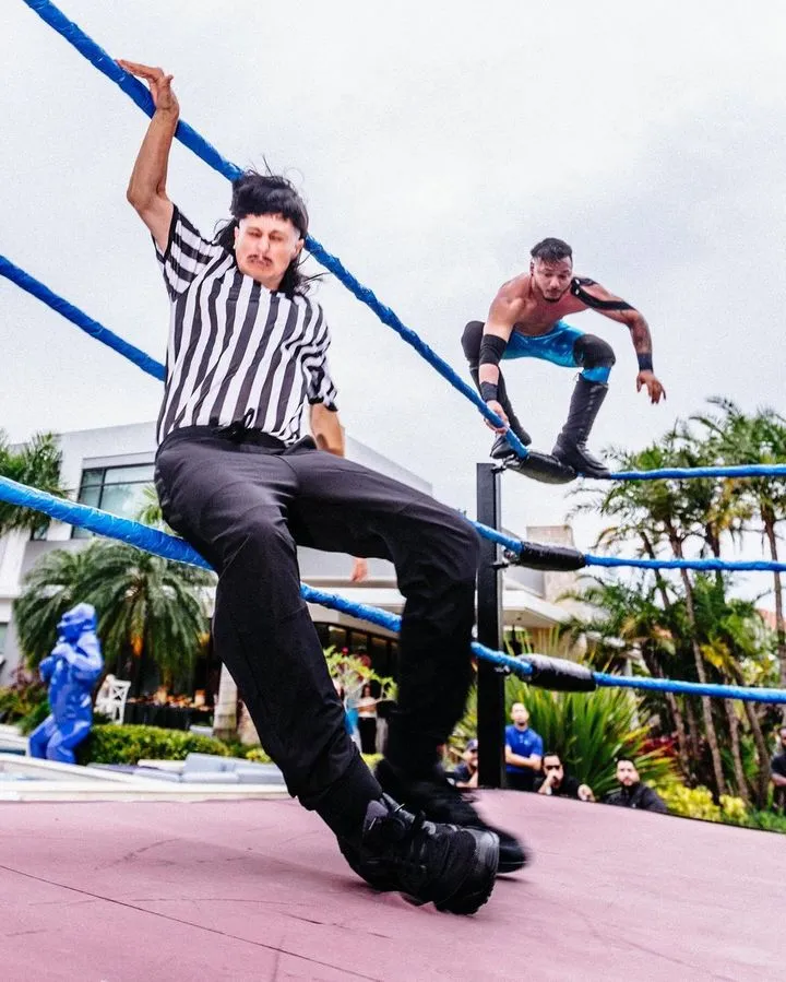 Logan Paul and Nina Agdal throw a wrestling match at gender reveal