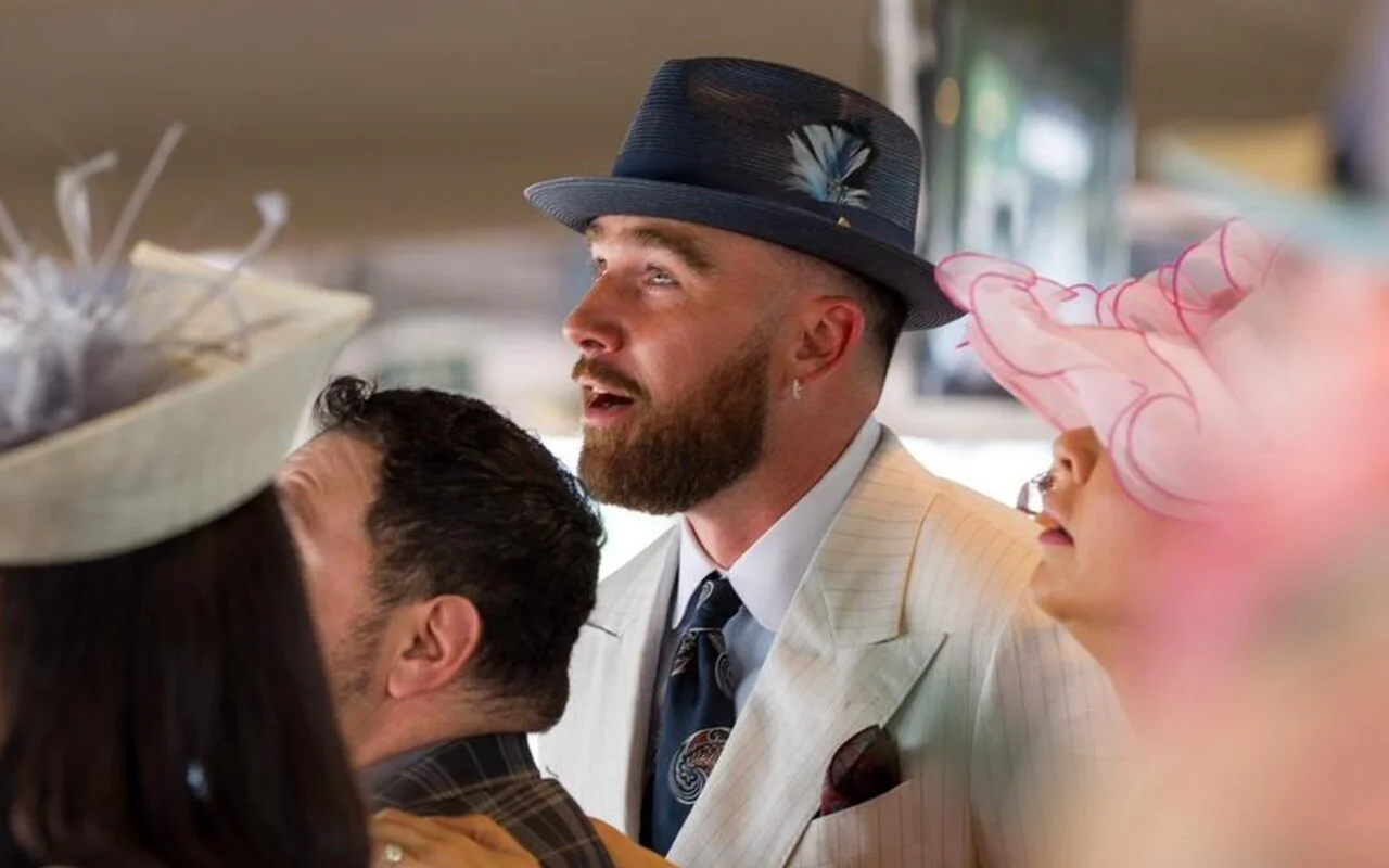 Travis Kelce Attends Kentucky Derby Without Taylor Swift, Celebrates After Winning His First Bet