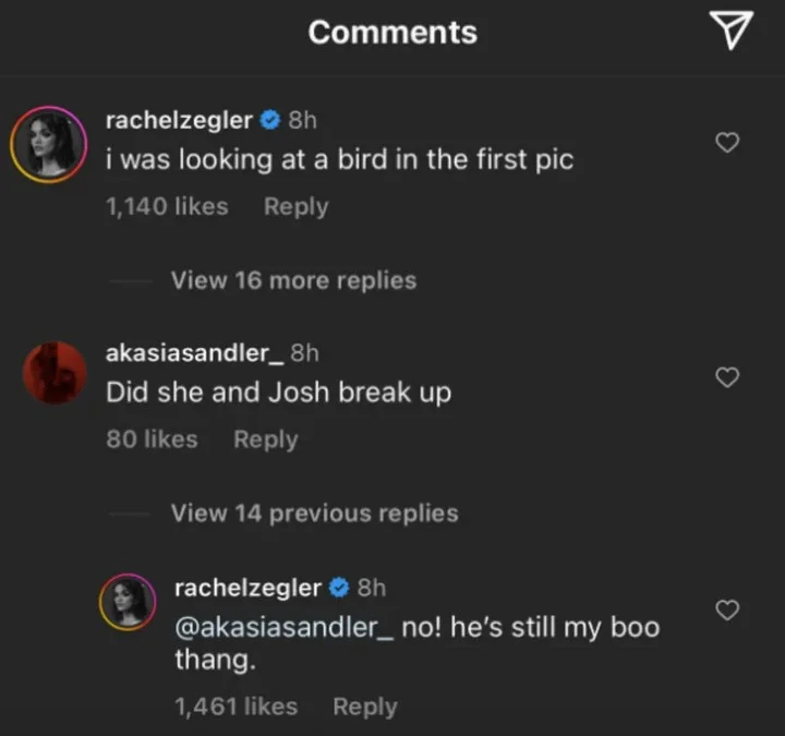 Rachel Zegler responds to breakup rumor