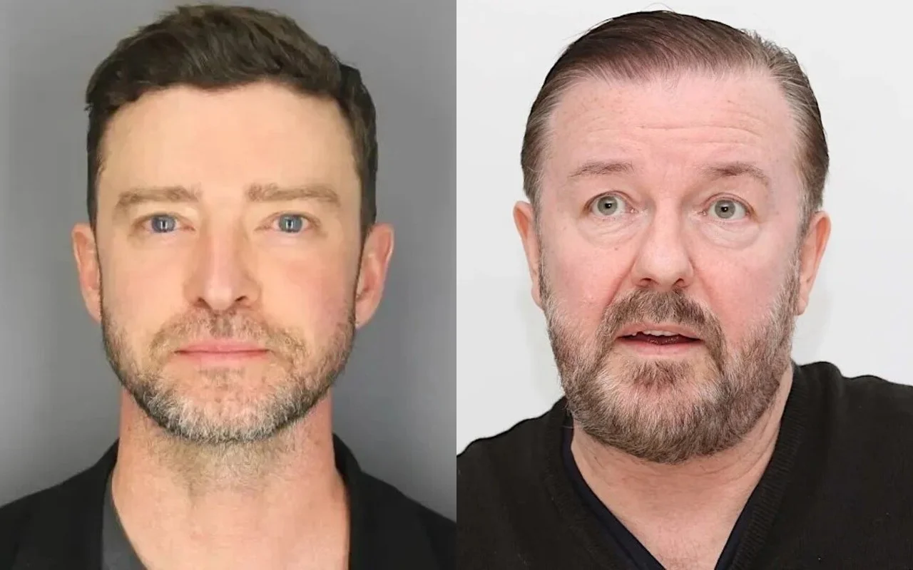 Justin Timberlake Trolled by Ricky Gervais Over DUI Arrest