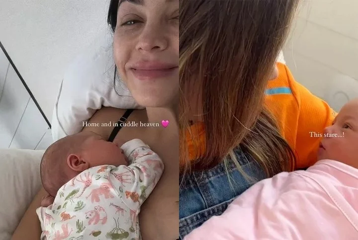 Jenna Dewan cuddling her baby daughter