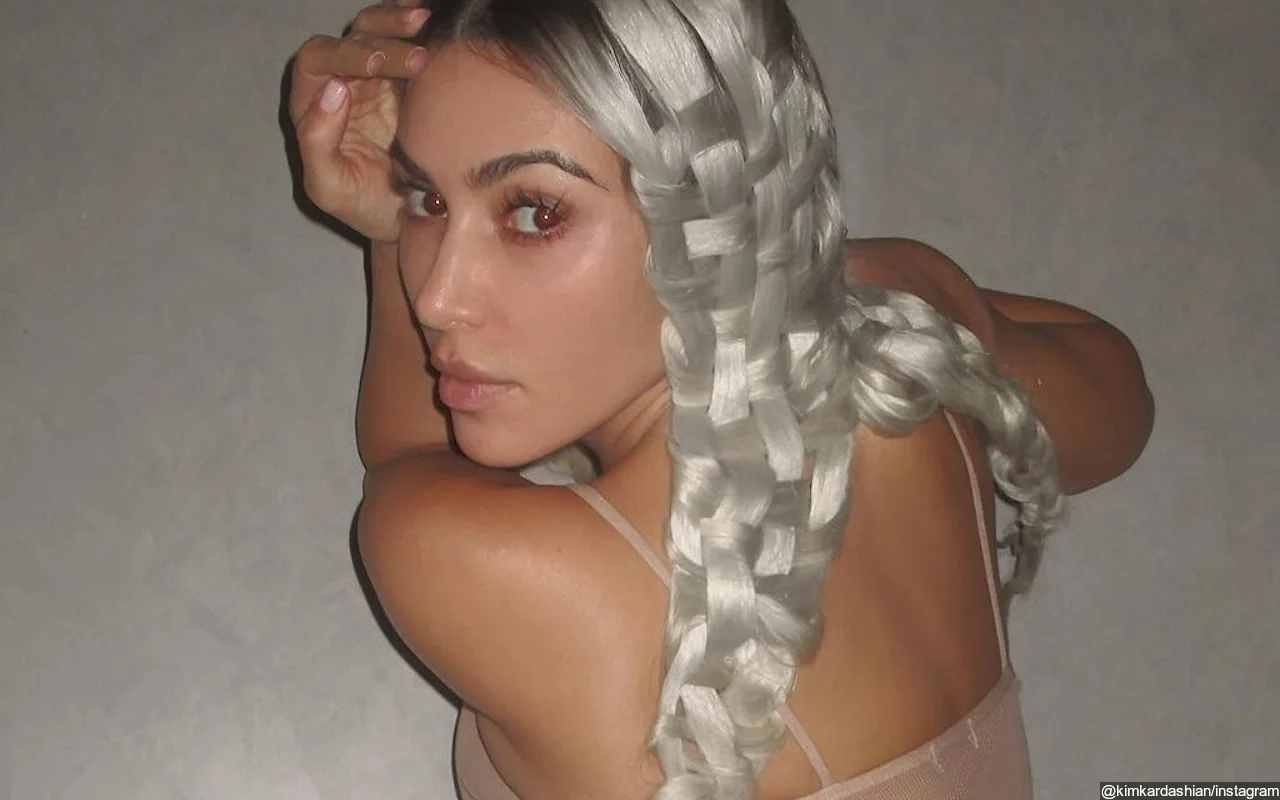 Kim Kardashian Trolled After Debuting Platinum Blonde Basket Braid Hairstyle