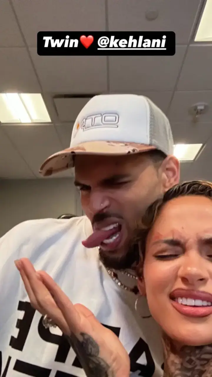 Chris Brown and Kehlani backstage