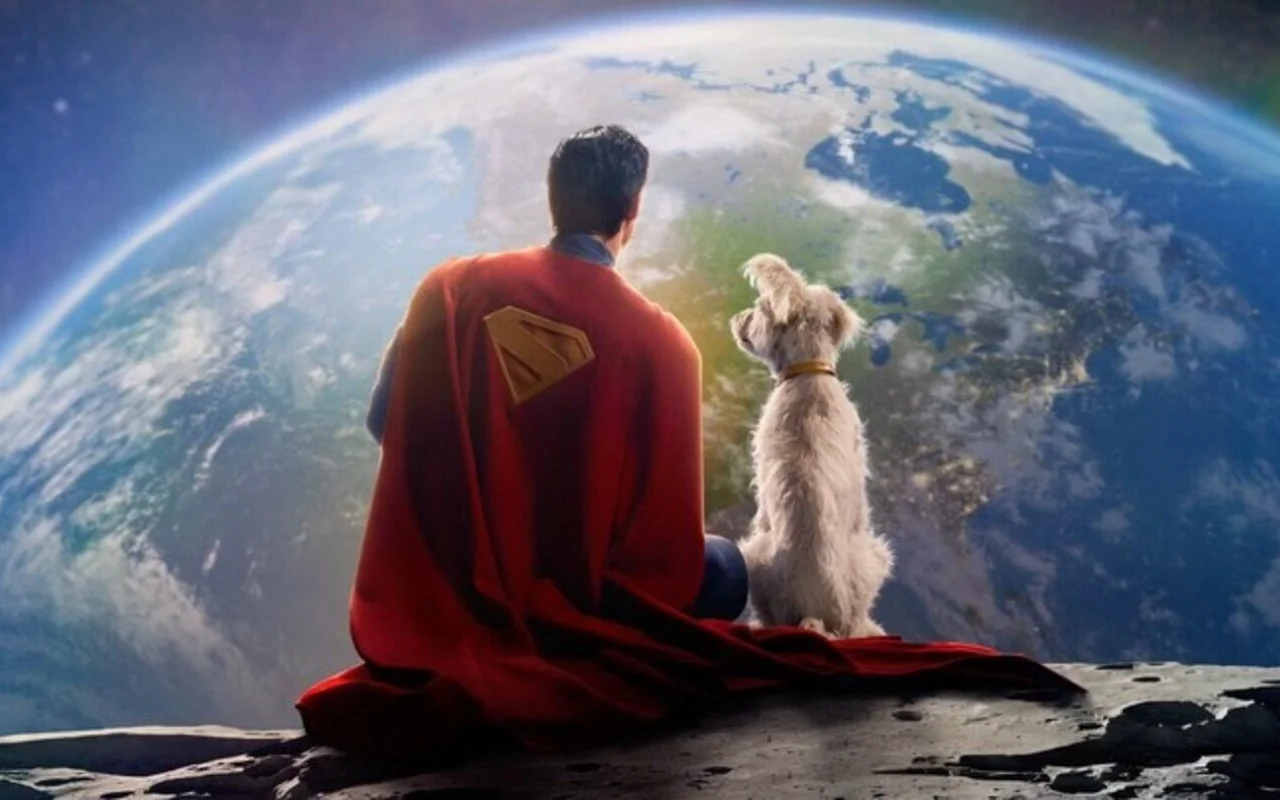 Superman Sitting on the Moon With Krypto the Superdog in New Pic From ...