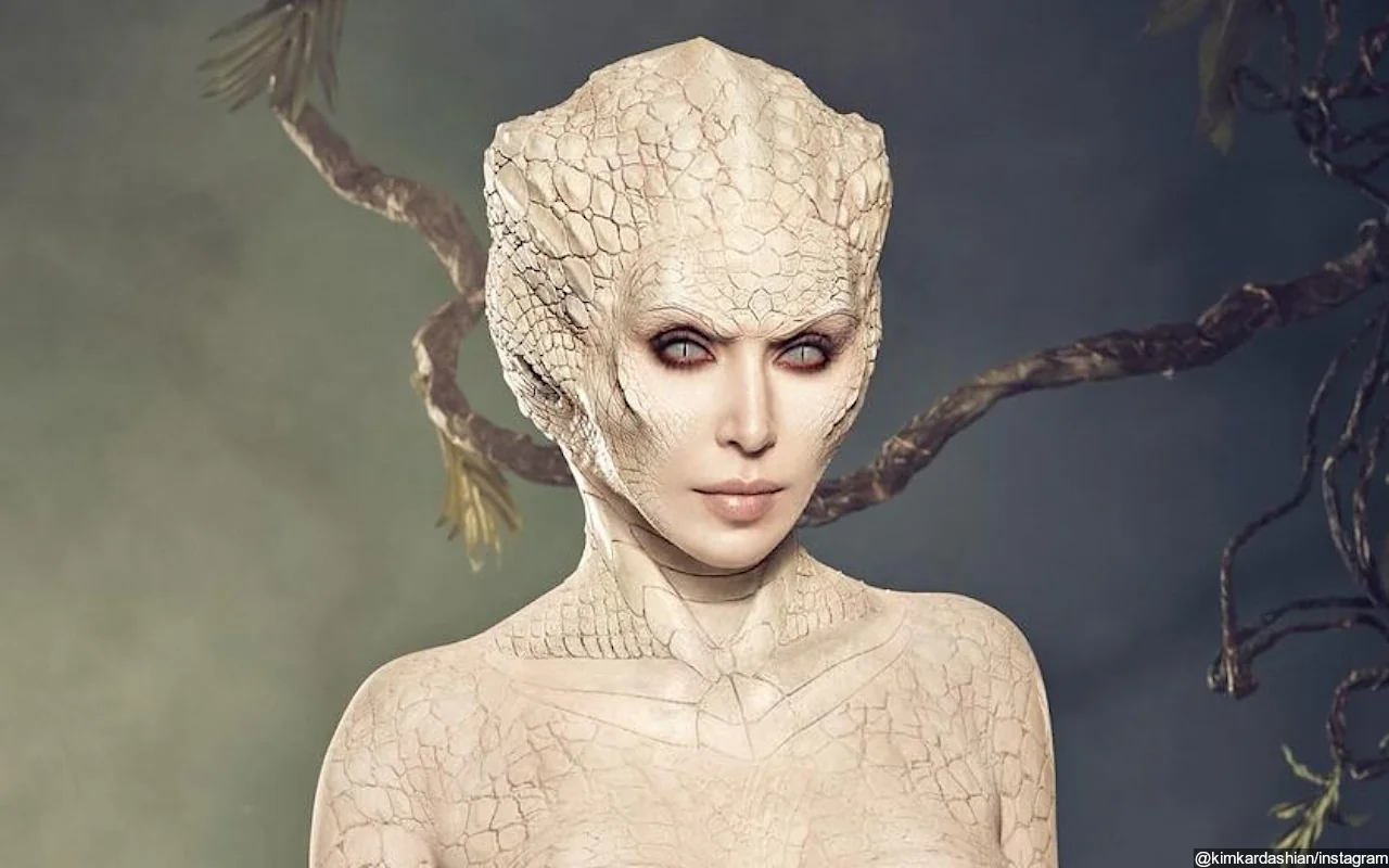 Kim Kardashian Transforms Into Sexy Albino Alligator for Halloween 2024