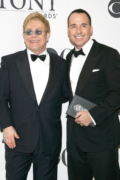 Elton John, David Furnish<br>63rd Annual Tony Awards - Press Room
