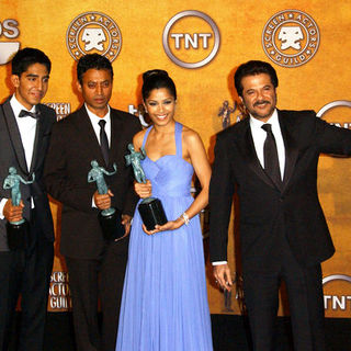 Dev Patel, Anil Kapoor, Freida Pinto, Irfan Khan in 15th Annual Screen Actors Guild Awards - Press Room