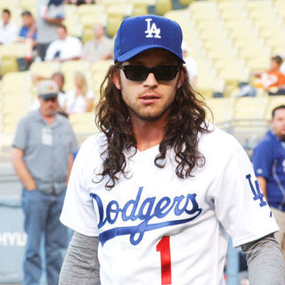 Nathan Followill, Kings of Leon in WWE Superstar John Cena Throws Out Ceremonial First Pitch at Dodger Stadium