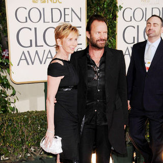 Sting, Trudie Styler in 66th Annual Golden Globes - Arrivals