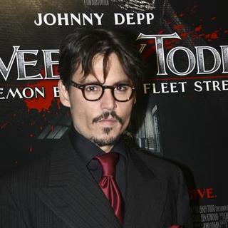 Johnny Depp in "Sweeney Todd: The Demon Barber of Fleet Street" New York Premiere - Inside Arrivals