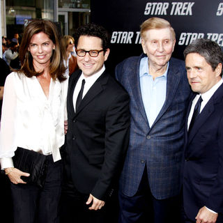 J.J. Abrams, Katie McGrath, Sumner Redstone, Brad Grey in "Star Trek" Los Angeles Premiere - Arrivals