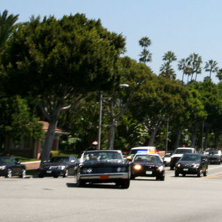 Adrian Grenier and Kevin Dillon Filming "Entourage" Driving on Sunset Boulevard on June 29, 2009