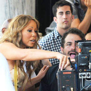Mariah Carey on the Set of Her New Music Video "Obsessed" at the Plaza Hotel in New York