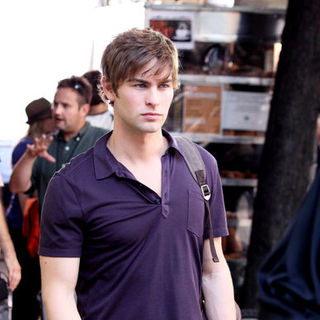 Chace Crawford in "Gossip Girls" Filming on Location in Greenwich Village in New York on August 3, 2009