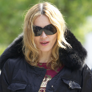 Madonna arrives at her recording studio to work with Justin Timberlake and Timberland