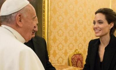 Angelina Jolie Meets Pope Francis After Screening 'Unbroken' at Vatican